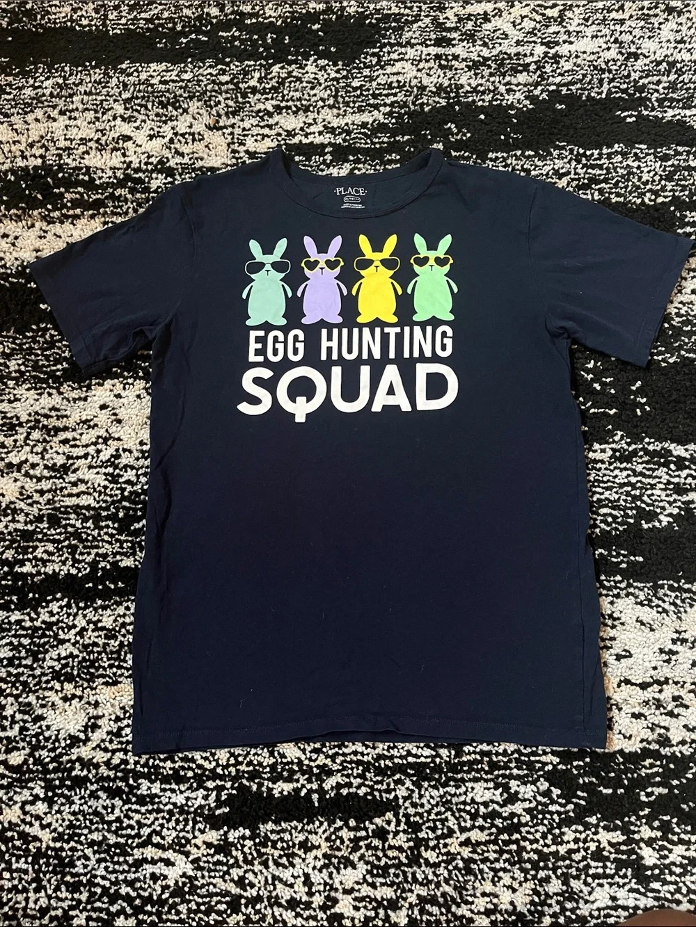 The Children's Place Navy 'Egg Hunting Squad' Bunny Graphic Tee
